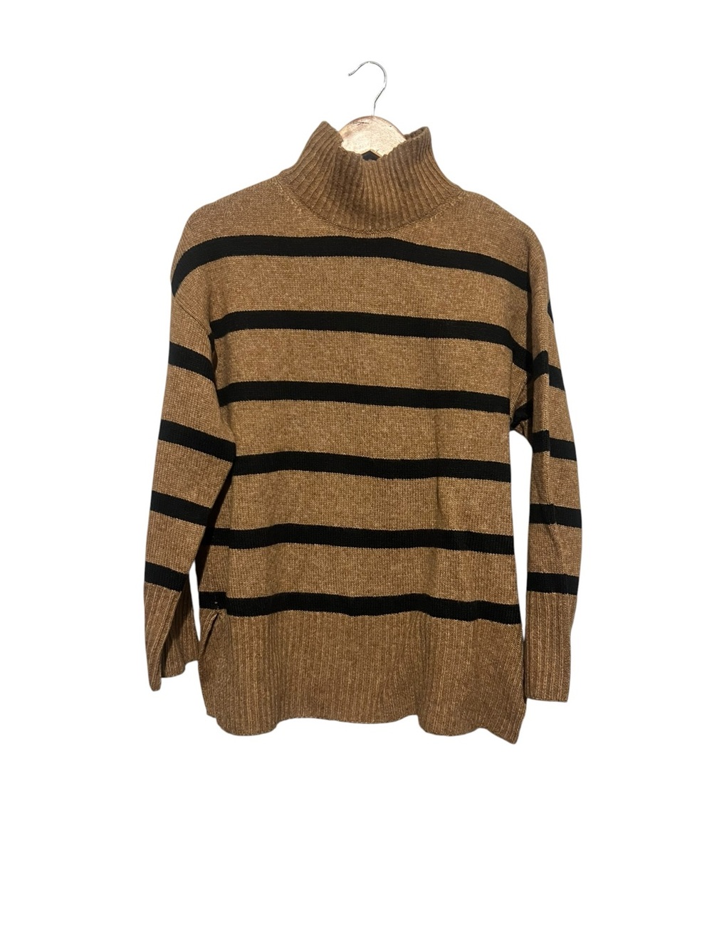 Asos Turtleneck Sweater XS Brown Black Knit Oversize